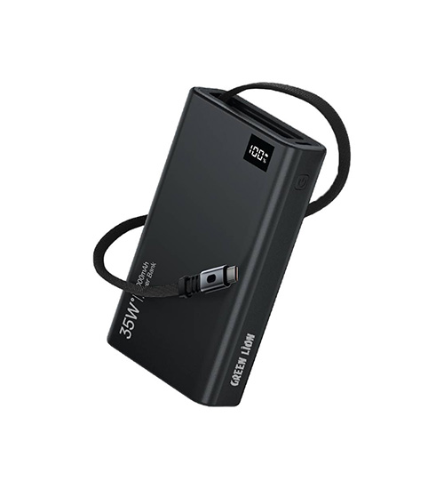 پاوربانک قابل حمل گرین لاین Green Lion Retractable Power Bank 35W 10000mAh ساعت مدل 47227