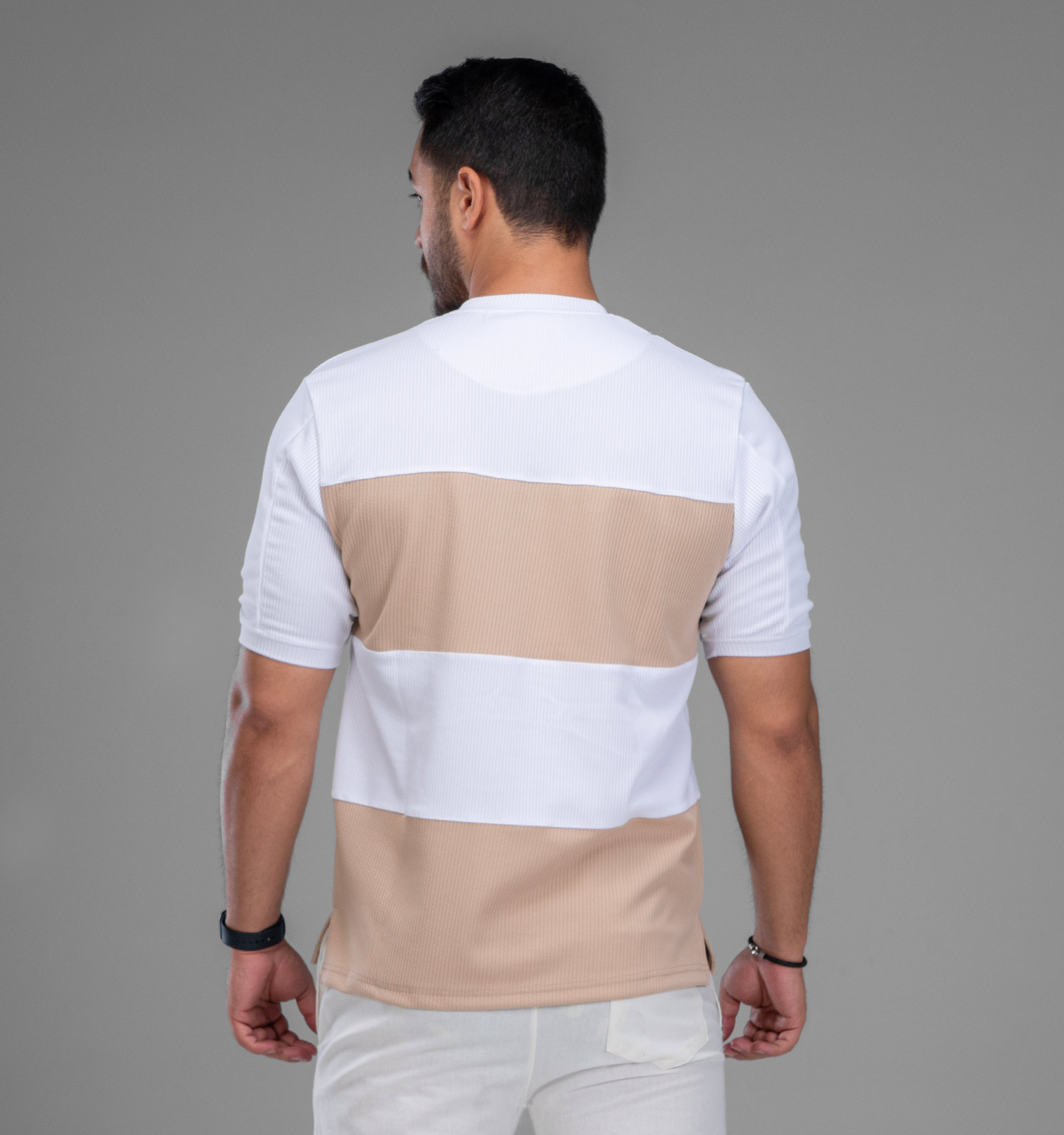 تیشرت یقه گرد مردانه نخ پنبه رینگی مدل 48034