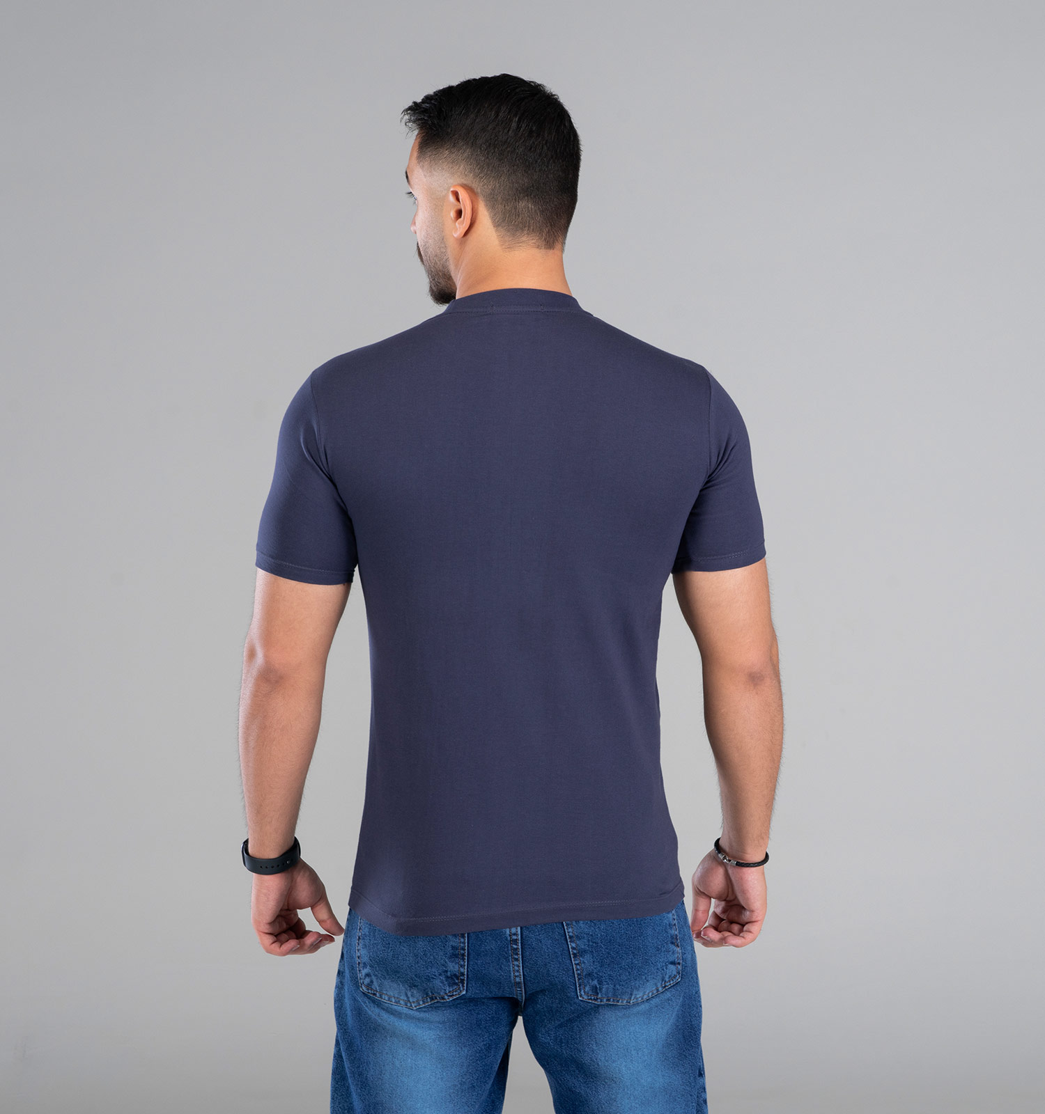 تیشرت یقه گرد مردانه نخ پنبه ساده مدل 48073