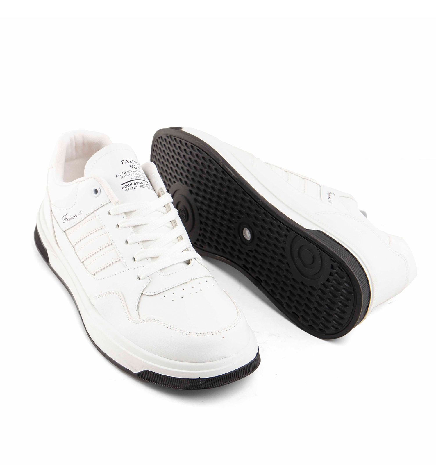 کفش اسپرت Adidas مردانه سفید بندی چرم مصنوعی مدل 43530