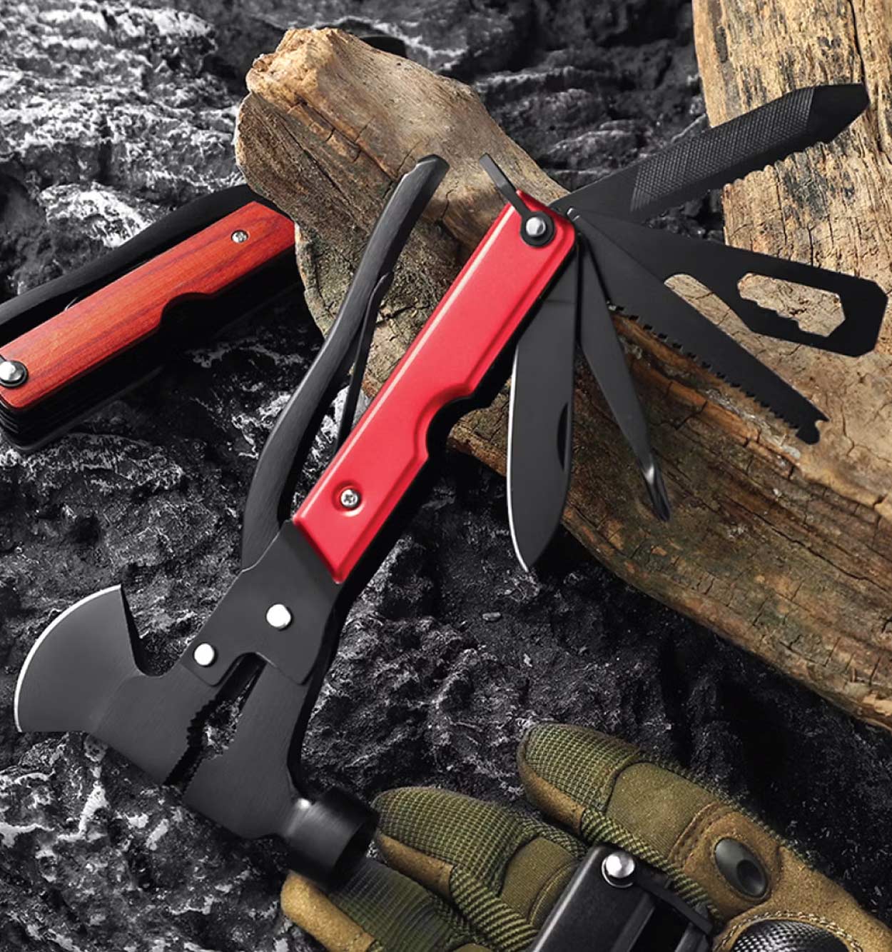 تبر و چکش 13 کاره گرین لاین Green Lion Storm Breaker Multitool Axe مدل 47808