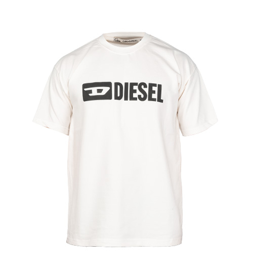 تیشرت Diesel یقه گرد مردانه سفید طرح دار مدل 47401