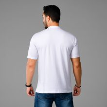 تیشرت نخ پنبه یقه گرد Boston مردانه سفید طرح دار مدل 47800
