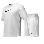 ست تیشرت و شلوارک مردانه طرح دار Nike یقه گرد سفید مدل 47711