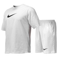 ست تیشرت و شلوارک مردانه طرح دار Nike یقه گرد سفید مدل 47711